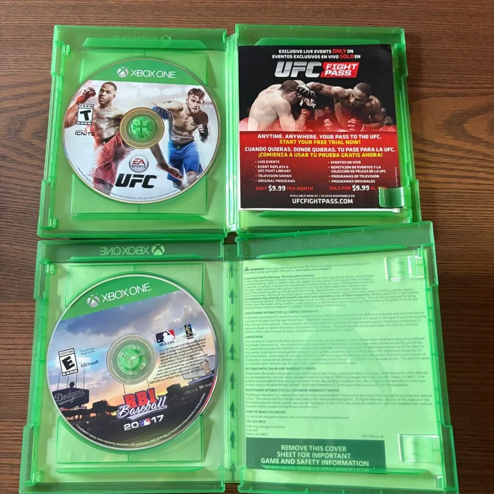 EA‎ Sports UFC and RBI Baseball 2017 Xbox One Bundle Games Excellent Sports Lot